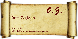 Orr Zajzon névjegykártya